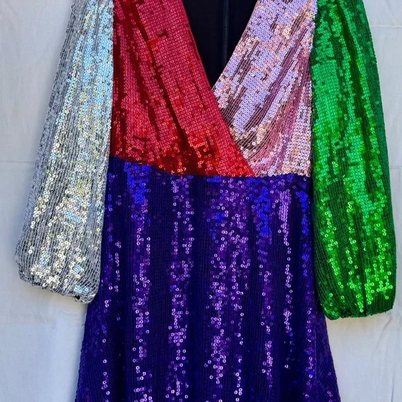 Alice + Olivia Multicolor Sequin Mini Dress - Picture 5 of 11